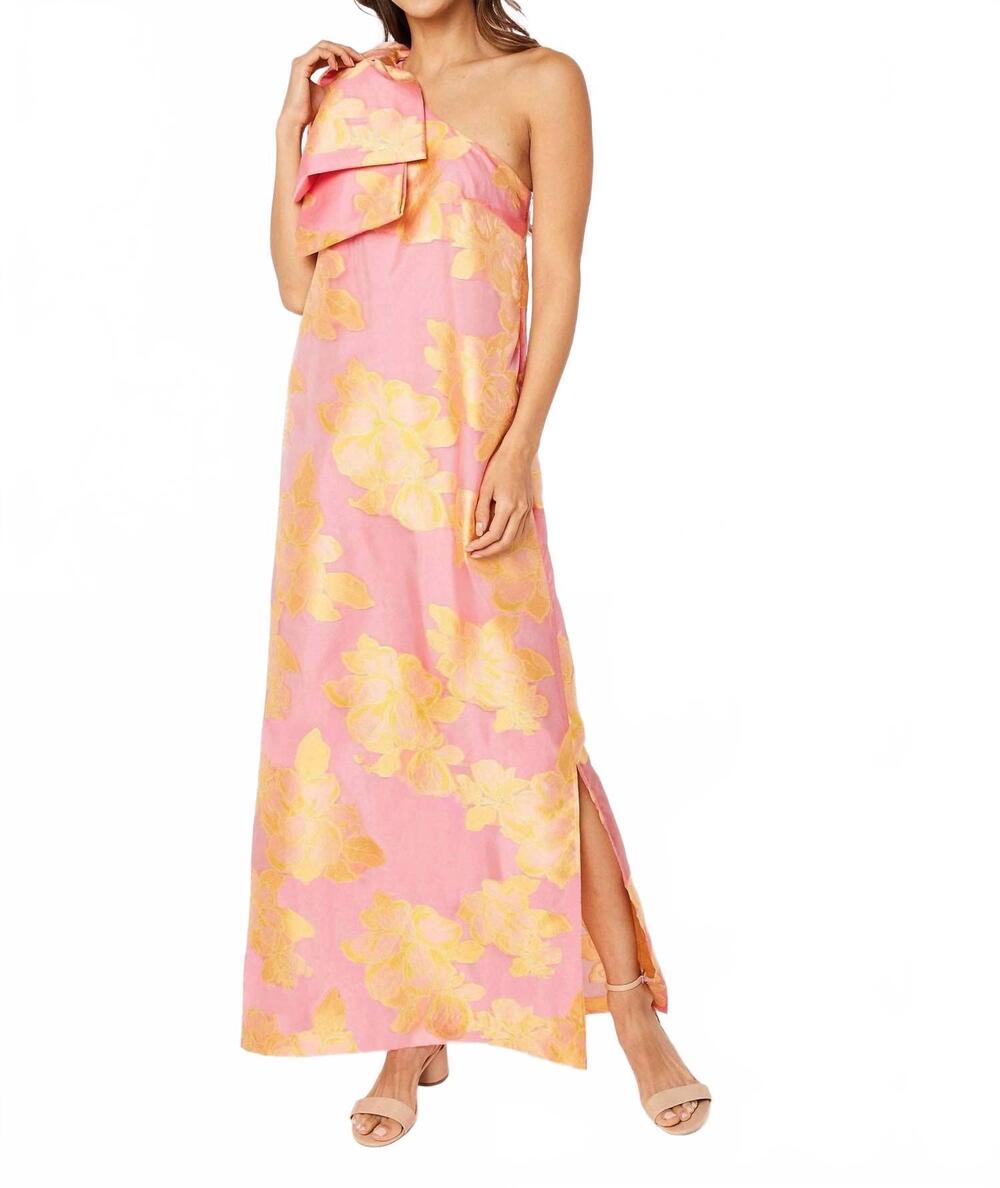 NEW ABBEY GLASS peony organza cassie gown in pink
